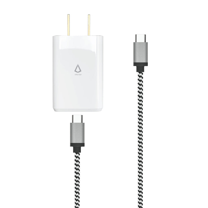 18W PD Charger with 5ft. Braided Cable (USB-C to USB-C Cable)